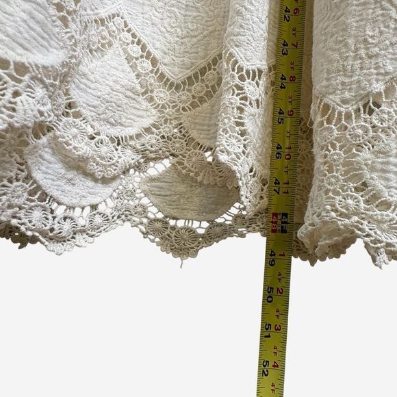 Sundance Tiered Midi Dress Size L Cotton Pullover Lace Details Ivory *Flaw - Picture 8 of 10